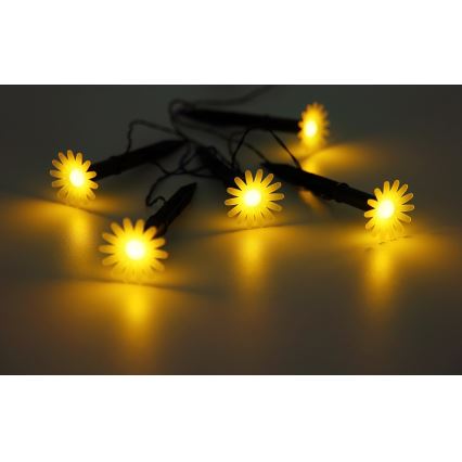 Globo - LED-aurinkoketju 5xLED/3V IP44 300 mAh 2,2 m kukat