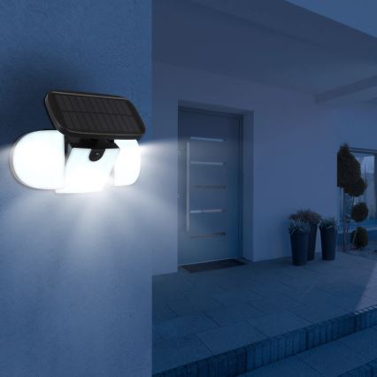 Globo - LED-aurinkovalaisin anturilla, LED 3,7 V, IP44, 2000 mAh