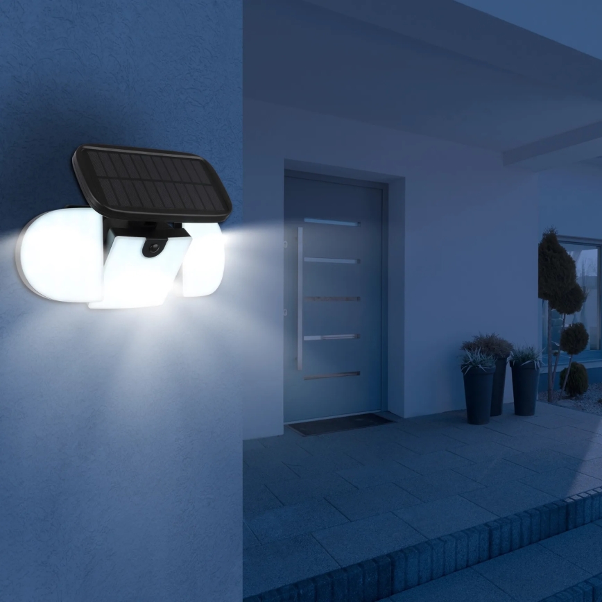 Globo - LED-aurinkovalaisin anturilla, LED 3,7 V, IP44, 2000 mAh