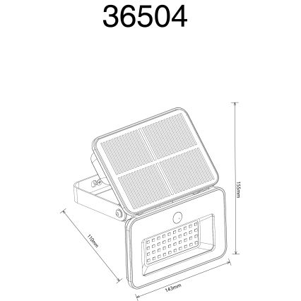 Globo - LED-himmennettävä aurinkovalaisin anturilla LED/8W/5V 3000/4000/6500K IP65 2200 mAh