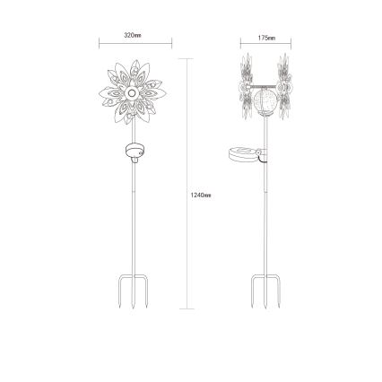 Globo - LED Solar koriste LED/0,02W/3V IP44