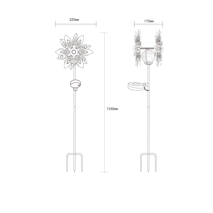 Globo - LED Solar koriste LED/0,02W/3V IP44