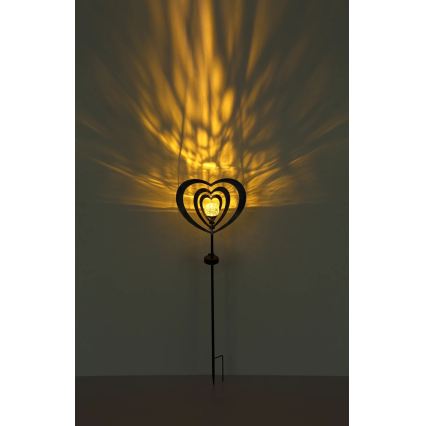 Globo - LED aurinkovalaisin LED/3V IP44 300 mAh hopeanvärinen sydän