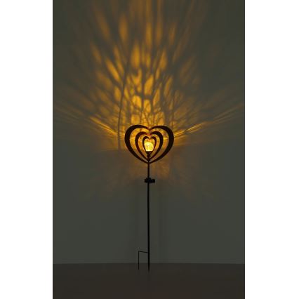 Globo - LED-aurinkovalaisin LED/3V IP44 300 mAh ruosteenvärinen sydän