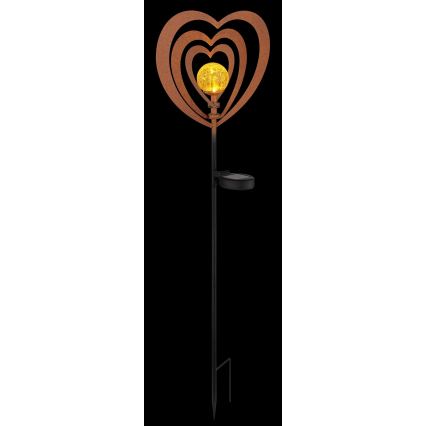 Globo - LED-aurinkovalaisin LED/3V IP44 300 mAh ruosteenvärinen sydän