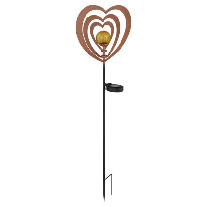 Globo - LED-aurinkovalaisin LED/3V IP44 300 mAh ruosteenvärinen sydän