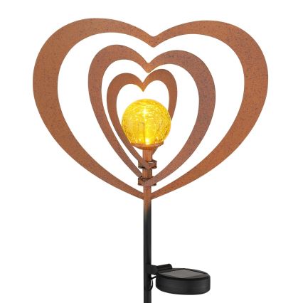 Globo - LED-aurinkovalaisin LED/3V IP44 300 mAh ruosteenvärinen sydän