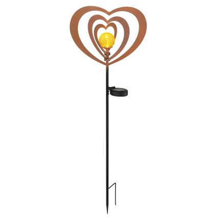 Globo - LED-aurinkovalaisin LED/3V IP44 300 mAh ruosteenvärinen sydän