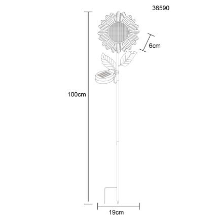 Globo - kukkamallinen LED-aurinkovalaisin 200xLED/3V IP44 600 mAh
