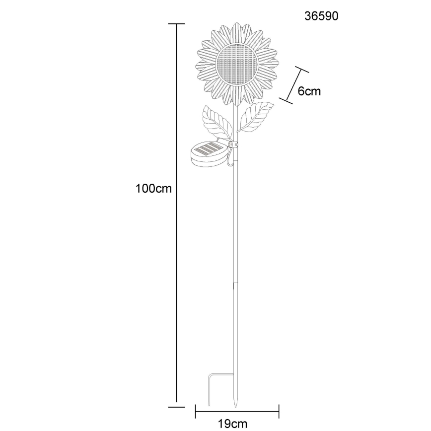 Globo - kukkamallinen LED-aurinkovalaisin 200xLED/3V IP44 600 mAh