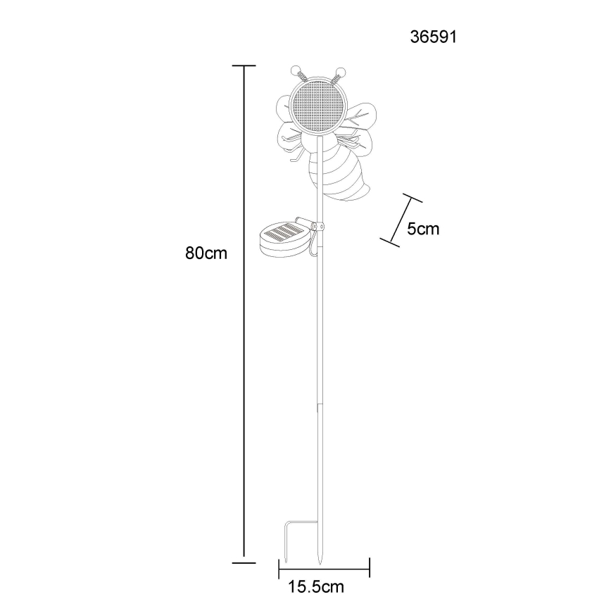 Globo - LED-aurinkovalaisin 200xLED/3V IP44 600 mAh mehiläinen