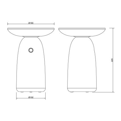 Globo - LED himmennettävä aurinkokosketuslamppu LED/10W/3,7V IP54 3600 mAh musta
