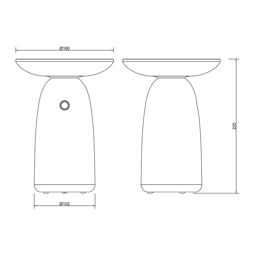 Globo - LED himmennettävä aurinkokosketuslamppu LED/10W/3,7V IP54 3600 mAh musta