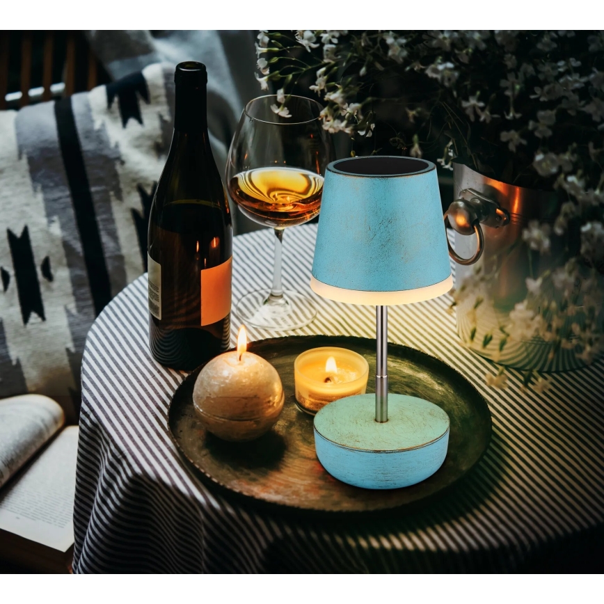 Globo - LED aurinkokäyttöinen lamppu 10xLED/0,06W/3V IP44 800 mAh sininen