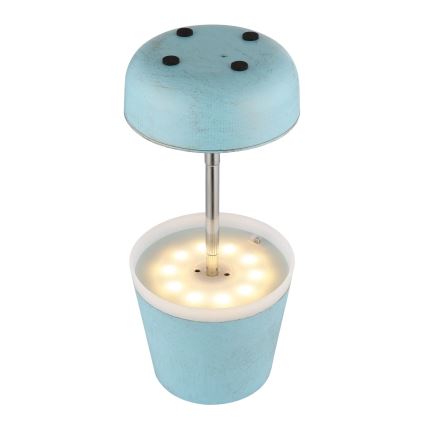 Globo - LED aurinkokäyttöinen lamppu 10xLED/0,06W/3V IP44 800 mAh sininen