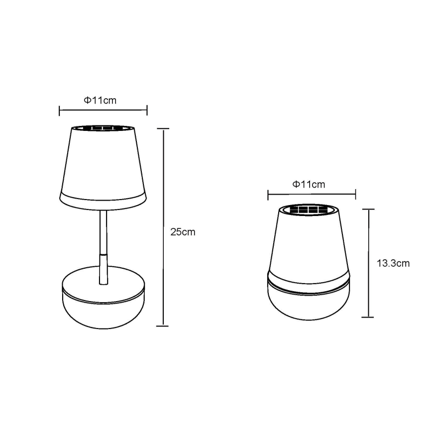 Globo - LED aurinkokäyttöinen lamppu 10xLED/0,06W/3V IP44 800 mAh harmaa