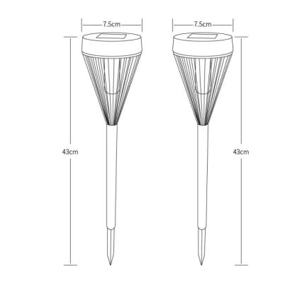 Globo - SETTI 2x LED-aurinkolamppu LED/0,1W/1,2V IP44 300 mAh