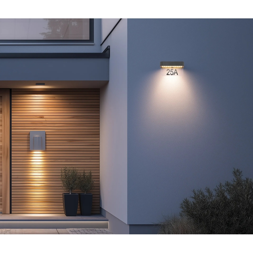 Globo - Aurinkokäyttöinen LED-talonumero LED/6W/3,7V IP54 1800 mAh