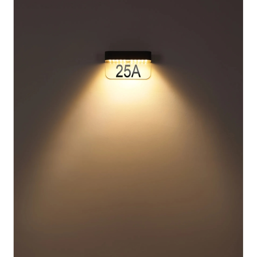 Globo - Aurinkokäyttöinen LED-talonumero LED/6W/3,7V IP54 1800 mAh