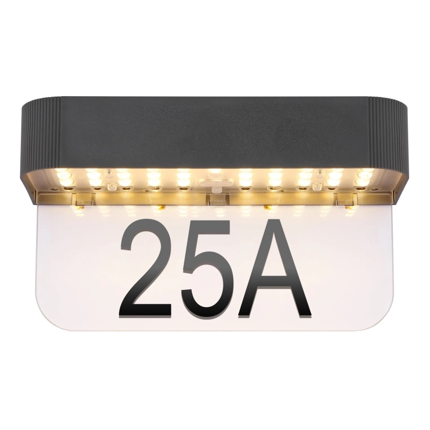 Globo - Aurinkokäyttöinen LED-talonumero LED/6W/3,7V IP54 1800 mAh