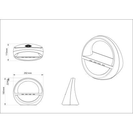 Globo - LED RGB kosketusohjattu ladattava pöytälamppu kaiuttimella LED/3,5W/5V 1800 mAh