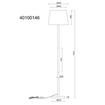 Globo - Lattialamppu 1xE27/40W/230V