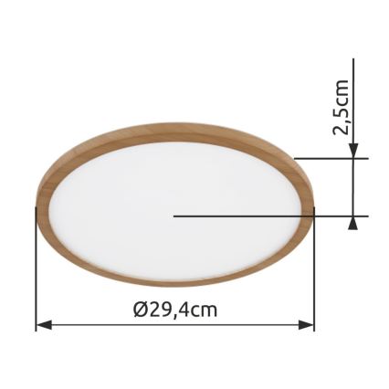 Globo - Himmennettävä kylpyhuoneen LED-kattovalaisin LED/18W/230V halkaisija 29,4 cm IP44 ruskea