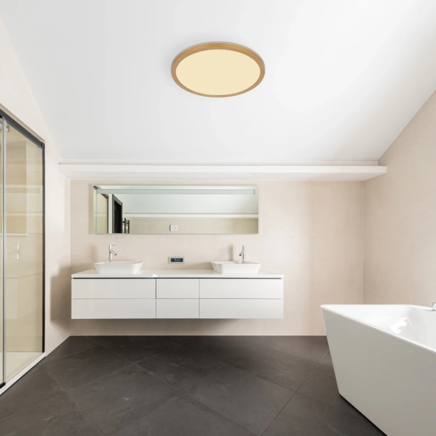 Globo - Himmennettävä kylpyhuoneen LED-kattovalaisin LED/24W/230V 3000K IP44 halkaisija 42 cm messinki