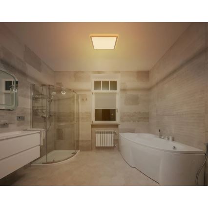 Globo - Himmennettävä kylpyhuoneen LED-kattovalaisin LED/18W/230V 3000K IP44 29,4x29,4 cm messinki