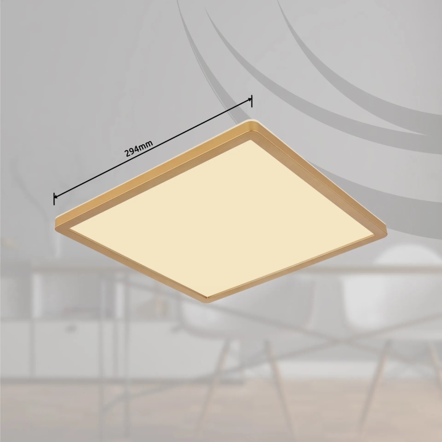 Globo - Himmennettävä kylpyhuoneen LED-kattovalaisin LED/18W/230V 3000K IP44 29,4x29,4 cm messinki