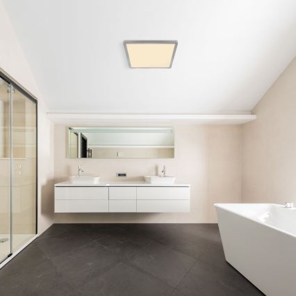 Globo - Himmennettävä kylpyhuoneen LED-kattovalaisin LED/18W/230V 29,4x29,4 cm IP44 mattakromi