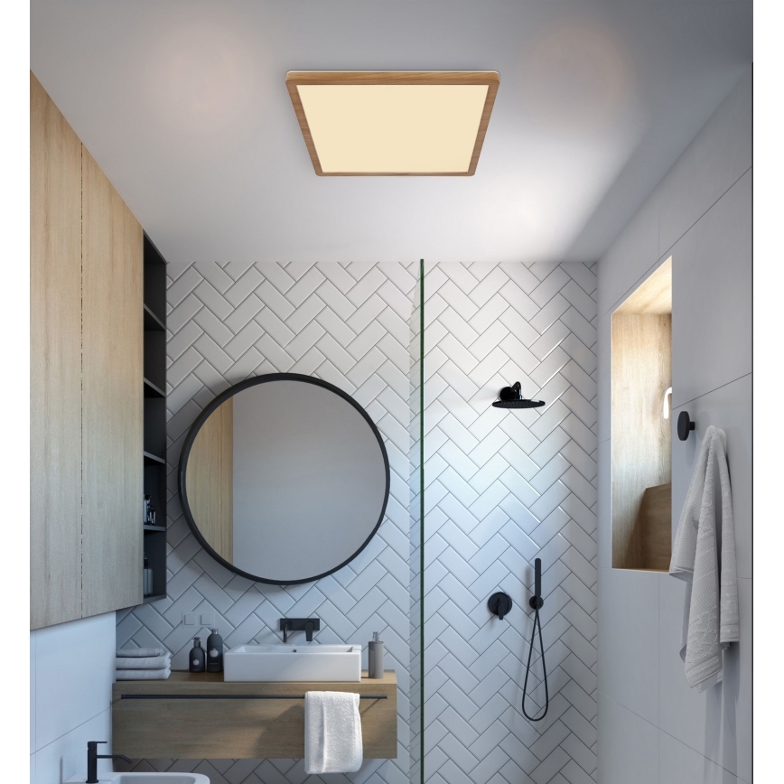 Globo - Himmennettävä kylpyhuoneen LED-kattovalaisin LED/18W/230V 29,4x29,4 cm IP44 ruskea