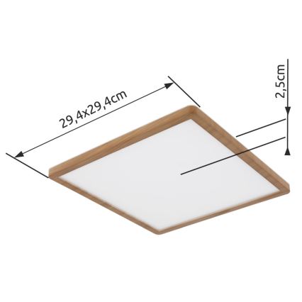 Globo - Himmennettävä kylpyhuoneen LED-kattovalaisin LED/18W/230V 29,4x29,4 cm IP44 ruskea