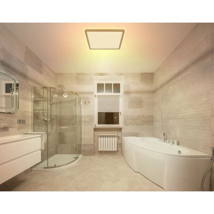 Globo - Himmennettävä kylpyhuoneen LED-kattovalaisin LED/24W/230V 3000K IP44 42x42 cm messinki