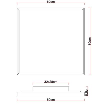 Globo - LED-kattovalaisin LED/36W/230V 2700/4500/6500K 60x60 cm