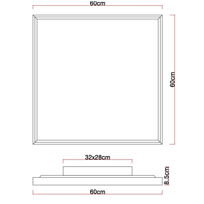 Globo - LED-kattovalaisin LED/36W/230V 2700/4500/6500K 60x60 cm