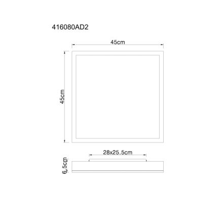 Globo - LED-kattovalaisin LED/24W/230V 3000K 45x45 cm