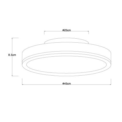 Globo - LED Himmennettävä kattovalaisin LED/24W/230V 2700-6500K Ø 45 cm + kaukosäädin