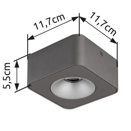 Globo - LED-kattovalaisin LED/6,5W/230V 11,7x11,7 cm