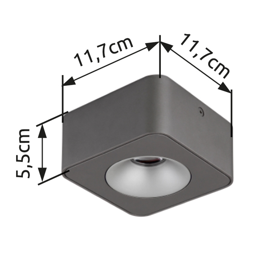 Globo - LED-kattovalaisin LED/6,5W/230V 11,7x11,7 cm