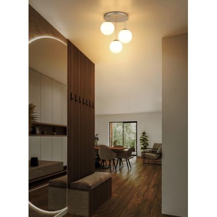 Globo - Pinta-asennettava kattovalaisin 3xE14/25W/230V messinki