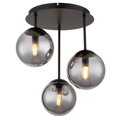 Globo - Pintakiinnitteinen kattokruunu 3xE14/25W/230V musta