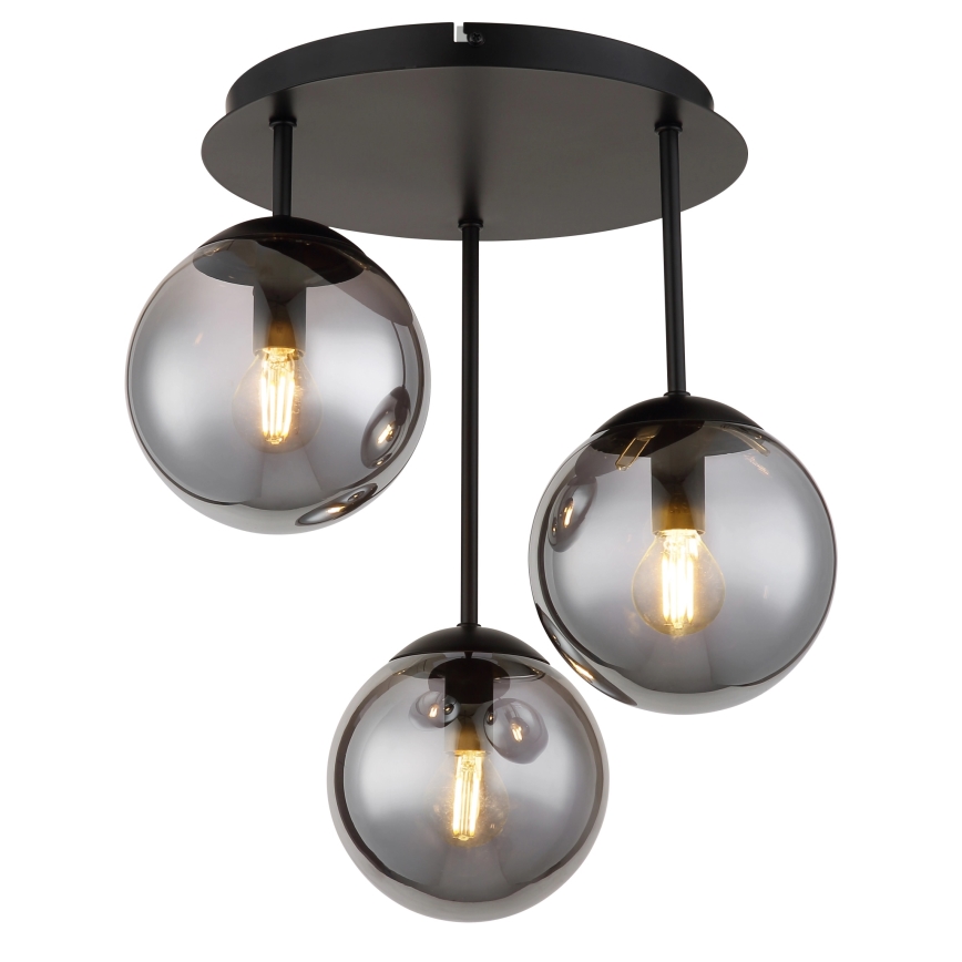 Globo - Pintakiinnitteinen kattokruunu 3xE14/25W/230V musta