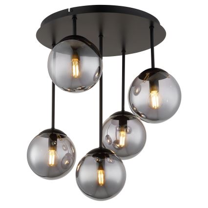 Globo - pintakiinnitteinen kattokruunu 5xE14/25W/230V musta