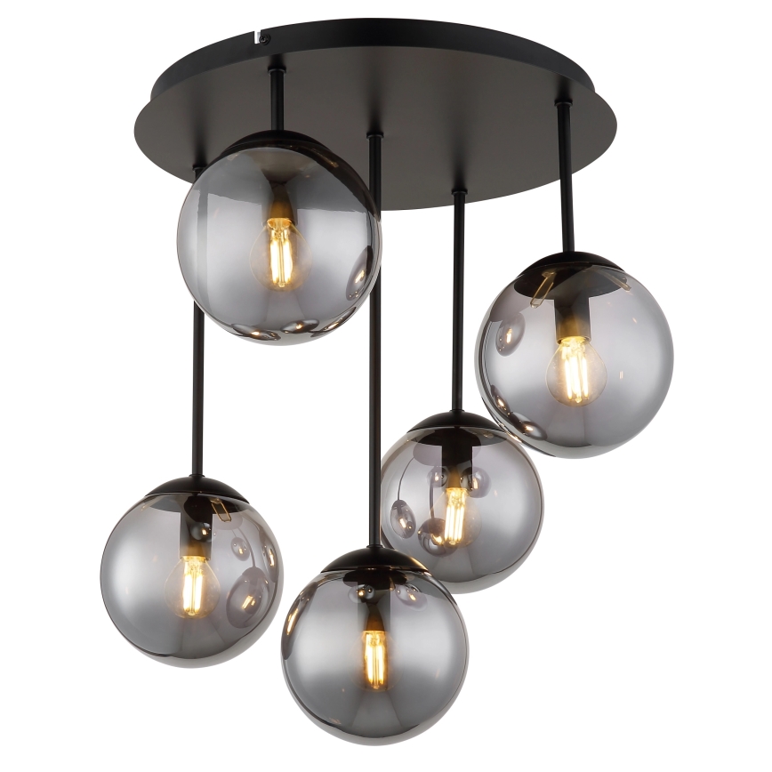Globo - pintakiinnitteinen kattokruunu 5xE14/25W/230V musta