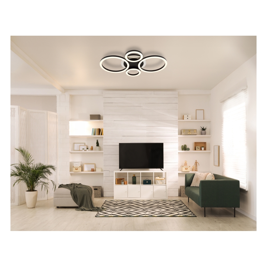 Globo - LED-kattovalaisin LED/40W/230V 2700/4500/6500K Ø 35,5 x 53 cm musta