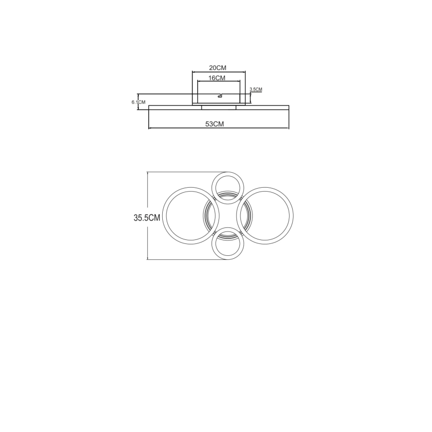 Globo - LED-kattovalaisin LED/40W/230V 2700/4500/6500K Ø 35,5x53 cm messinki