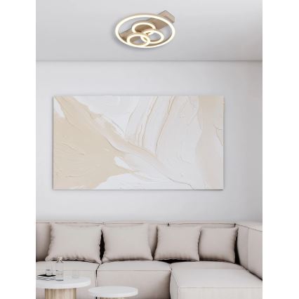 Globo - LED Himennettävä kattovalaisin LED/40W/230V 2700-6500K halkaisija 35x33 cm beige + kaukosäädin