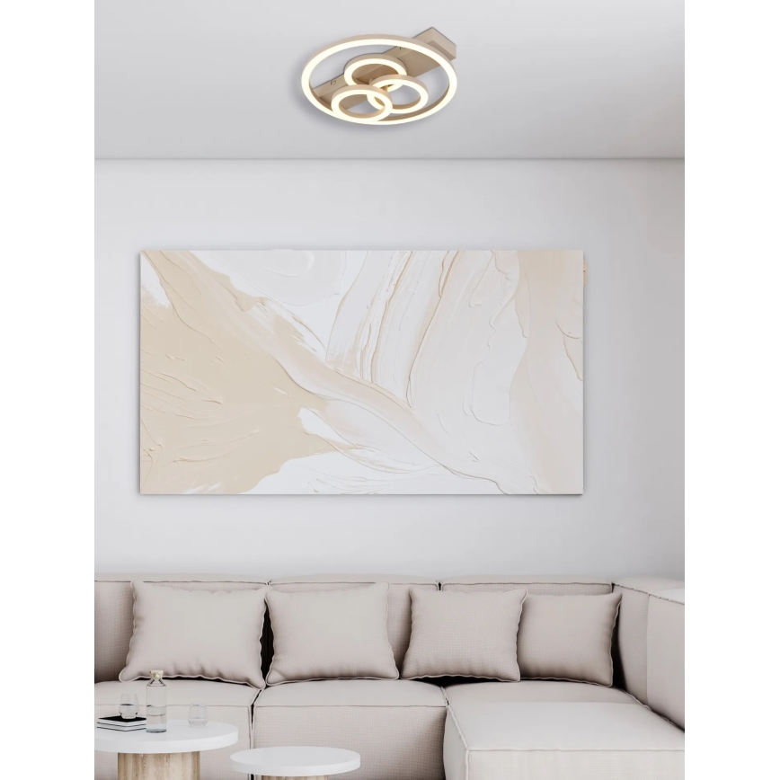 Globo - LED Himennettävä kattovalaisin LED/40W/230V 2700-6500K halkaisija 35x33 cm beige + kaukosäädin