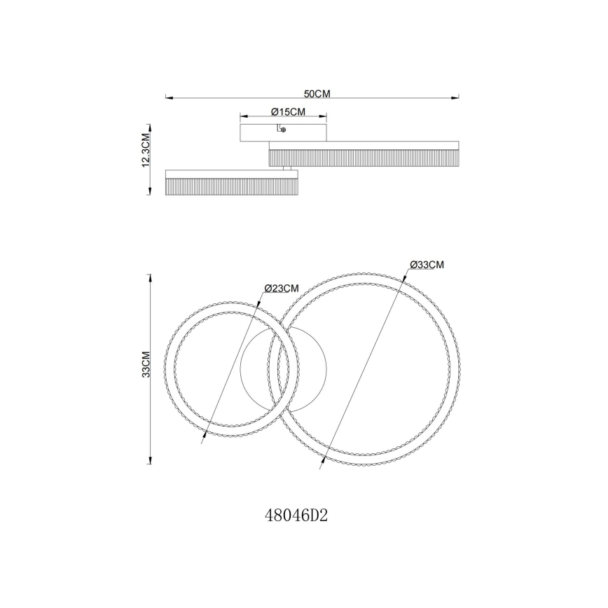 Globo - LED-kattovalaisin, 24 W, 230 V, 3000 K, 33 x 50 cm